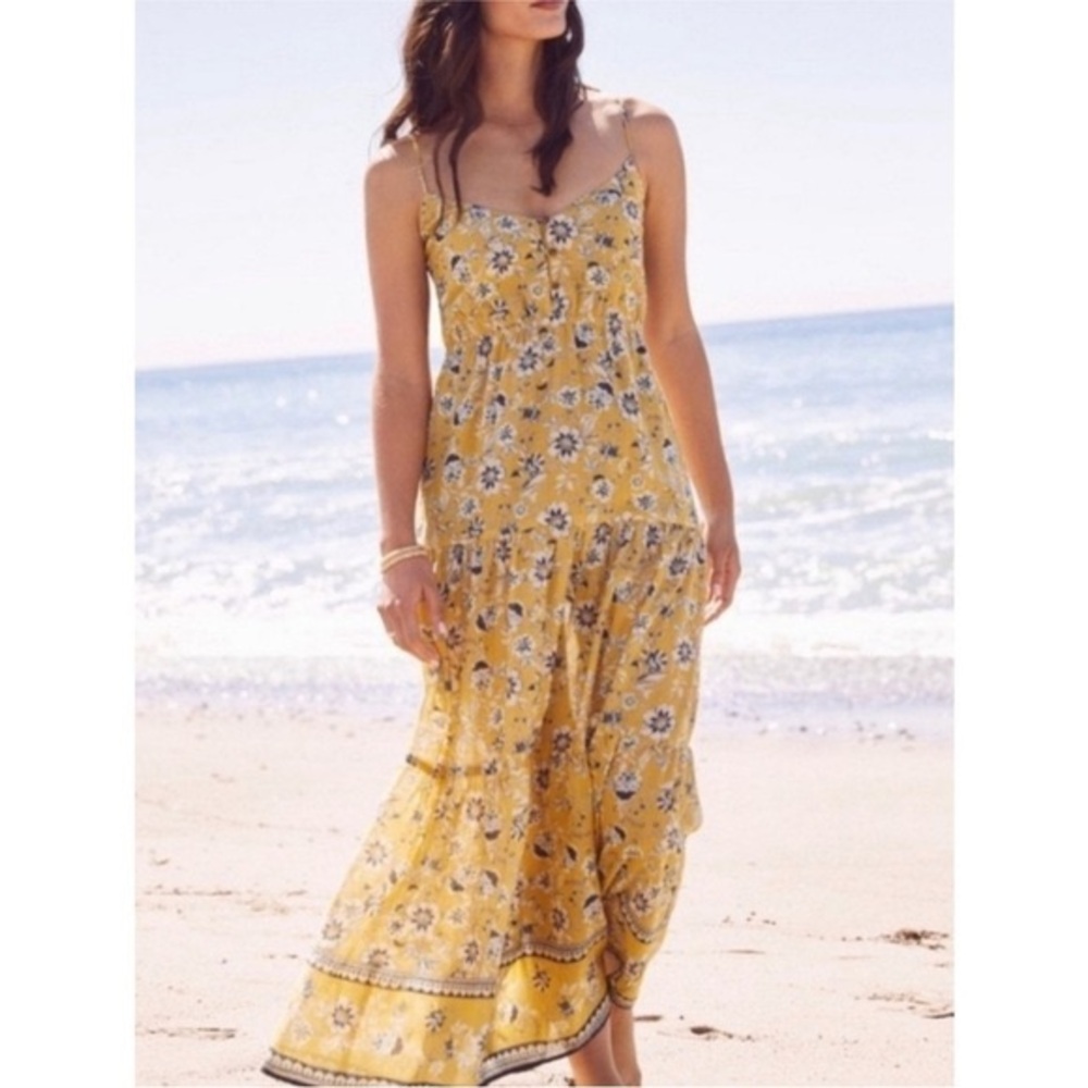 Evereve Collette 100% Cotton Floral Lightweight Maxi Sundress Size Small